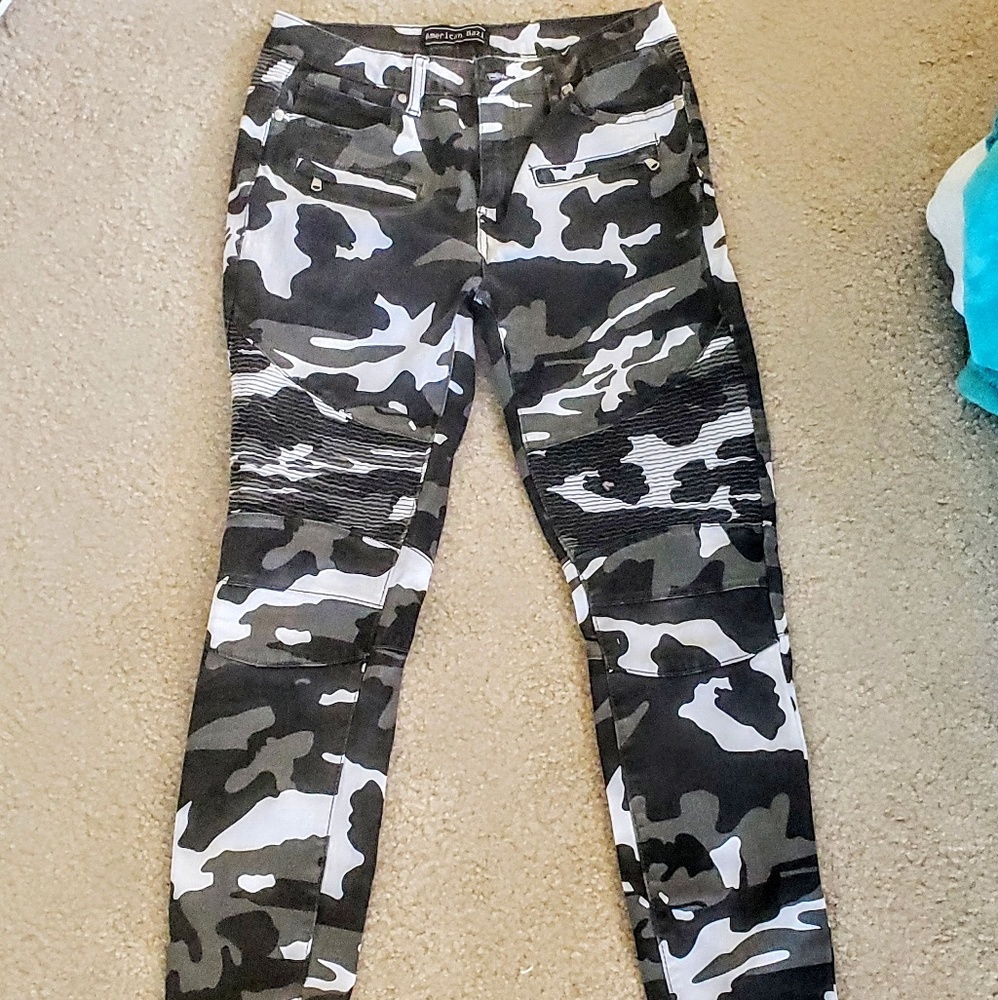 Black and White Camo Pants